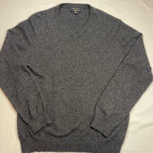 Club Room 100% Cashmere Gray V-Neck Pullover Sweater | Men’s Classic | L